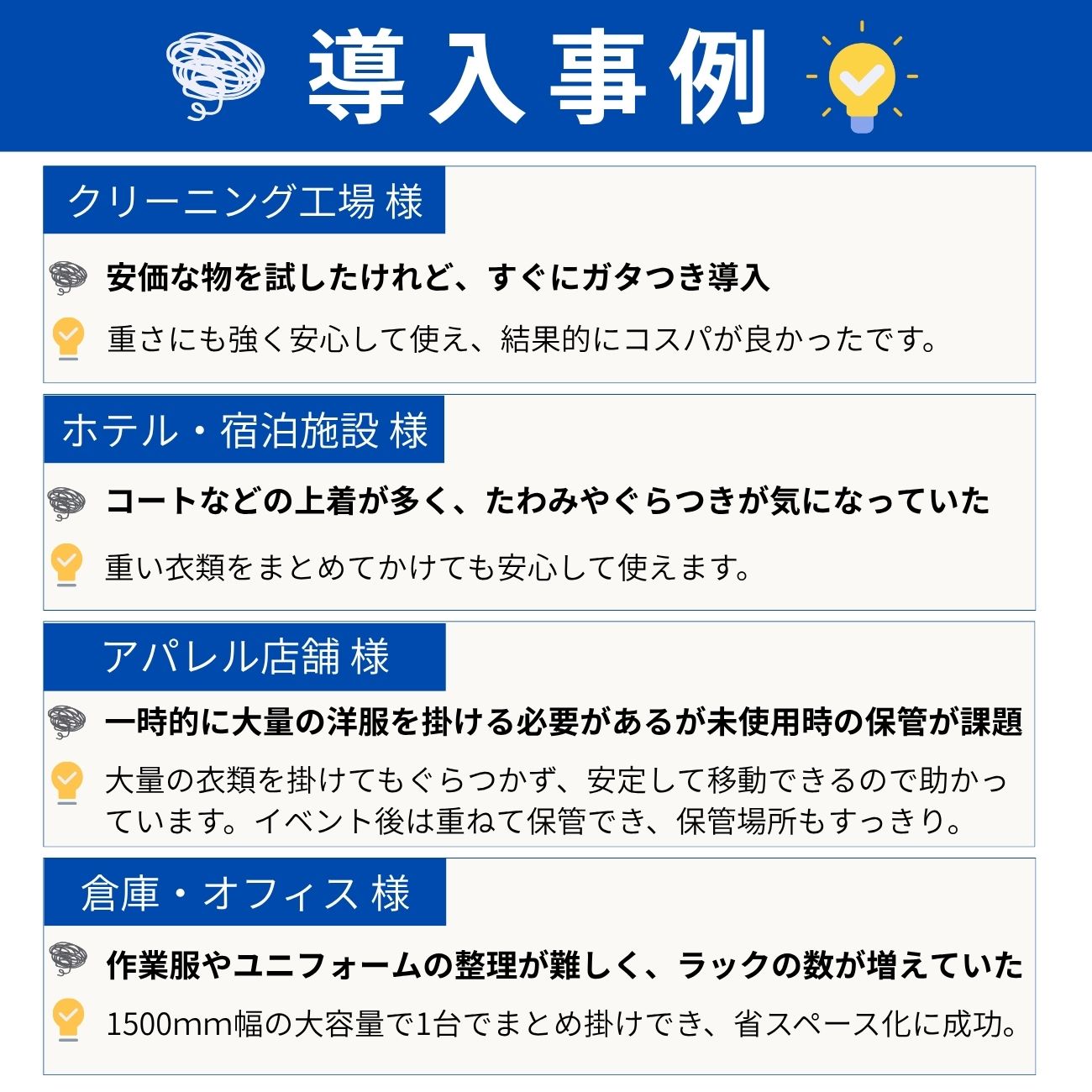ハンガーラックZ型逆U字導入事例