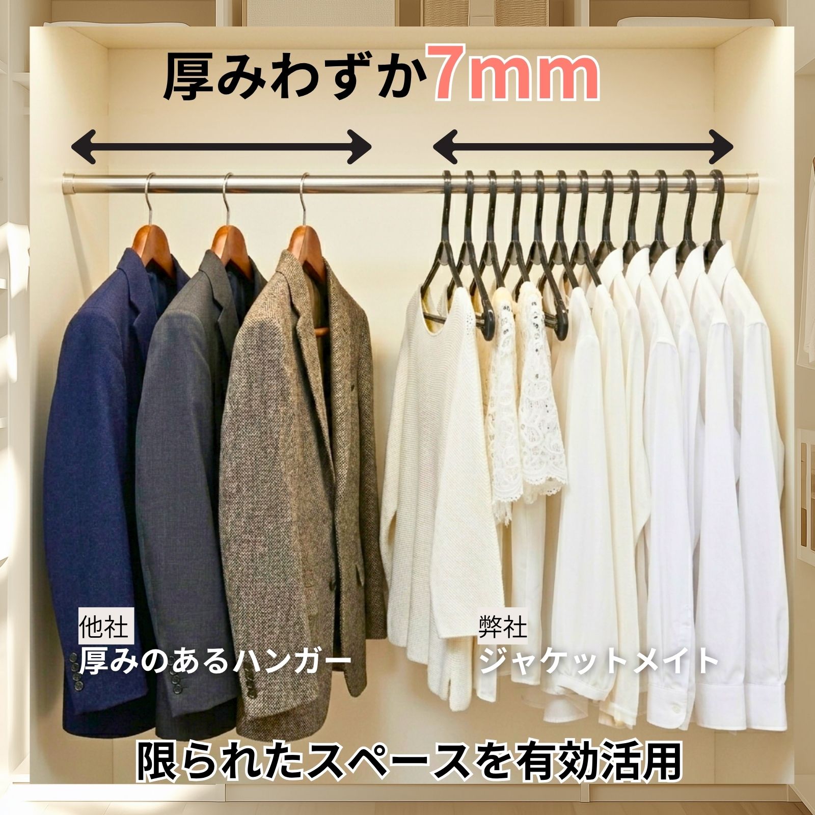 厚みわずか7mmで限られたスペースを有効活用